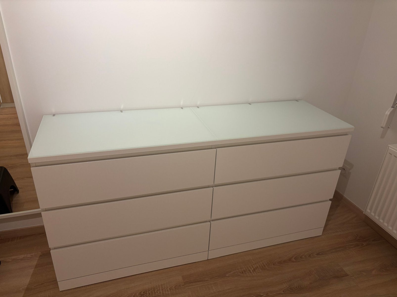 Ikea MALM wit 6 lades + 2 glasplaten, Ophalen, Zo goed als nieuw
