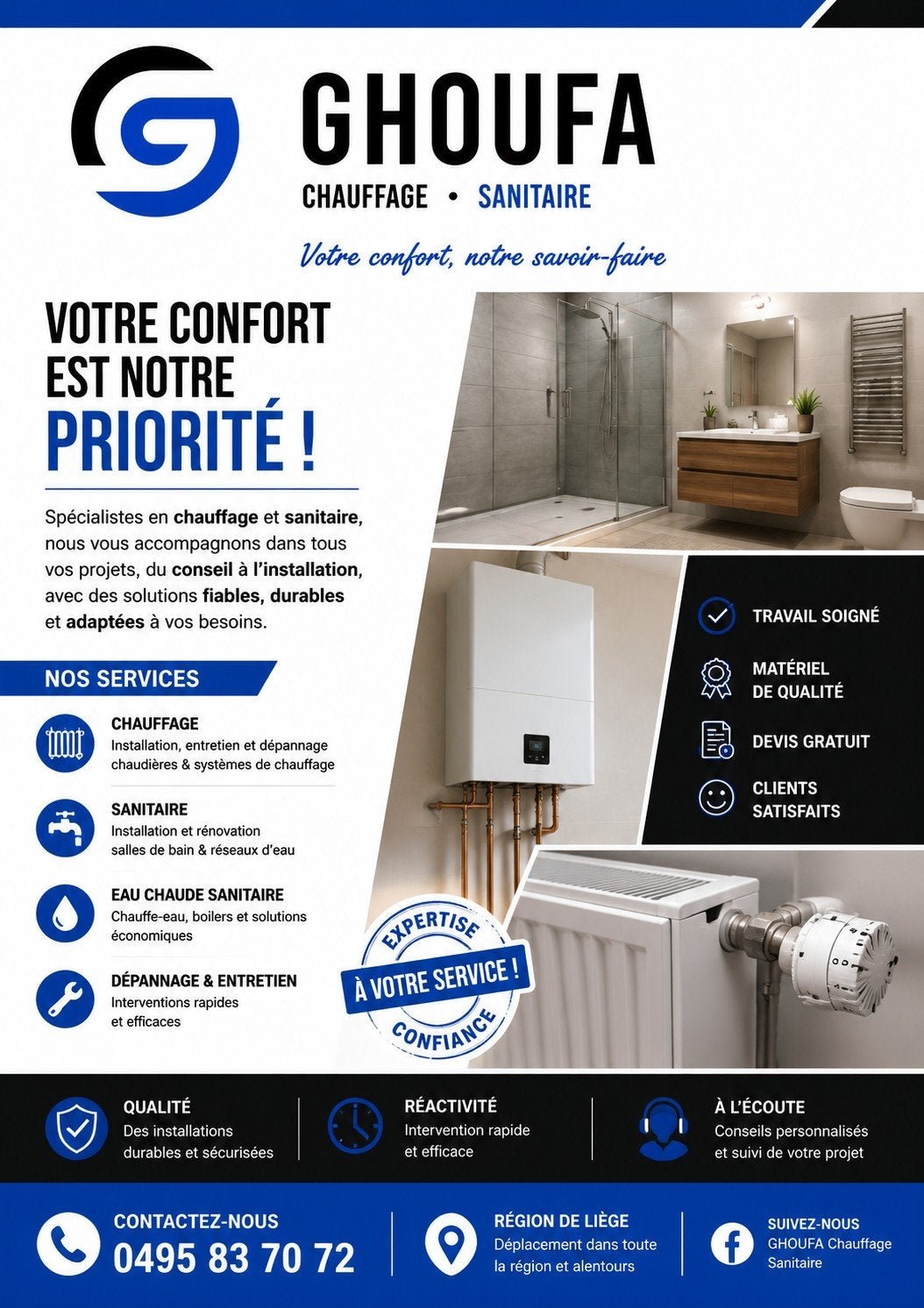 Chauffagiste professionnel, j'installe tout pour vous
