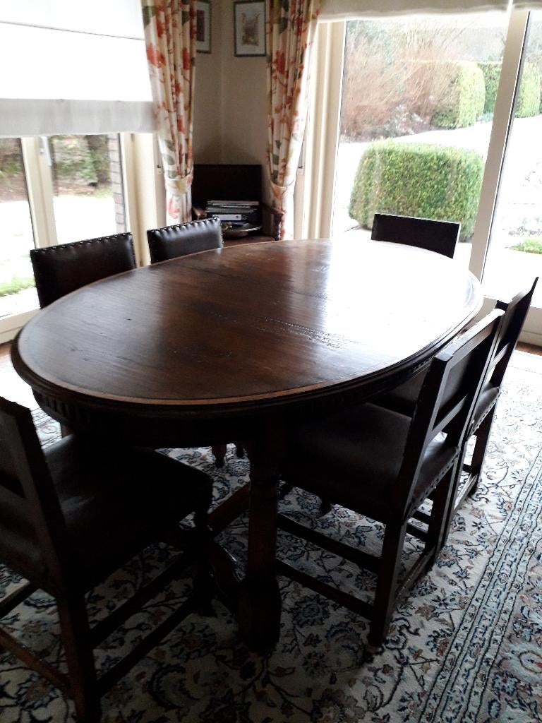 Klassieke tafel met 6 stoelen te koop, Ophalen