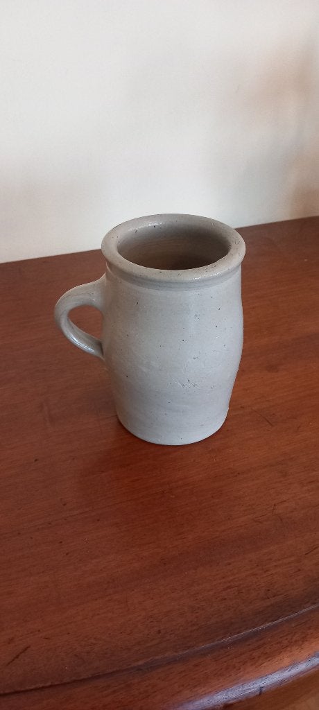 Chope de bière vintage en céramique grise, Collections, Enlèvement, Comme neuf
