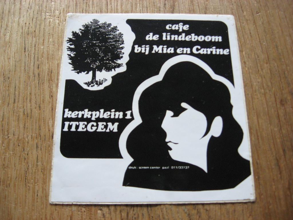 Sticker Cafe de Lindeboom bij Mia en Carine Itegem, Verzamelen, Ophalen of Verzenden, Nieuw, Overige typen