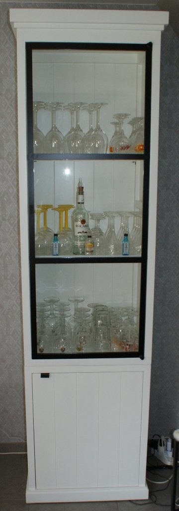 Landelijke vitrinekast, Huis en Inrichting, Kasten | Vitrinekasten, 50 tot 100 cm, 150 tot 200 cm, 25 tot 50 cm, Met deur(en)