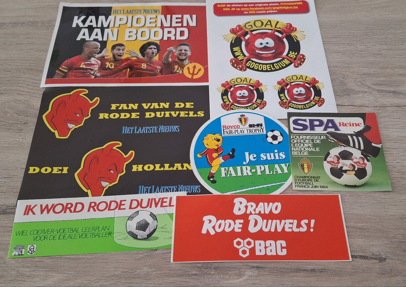 Lot stickers voetbal Rode Duivels divers, Ophalen of Verzenden