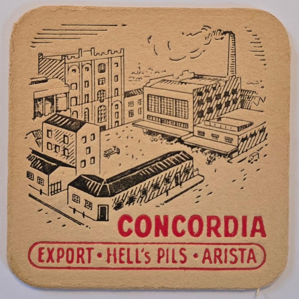 Concordia Sous Bock Bierviltje Bierdeckel Onderzetter, Verzamelen, Ophalen of Verzenden, Gebruikt, Viltje(s)