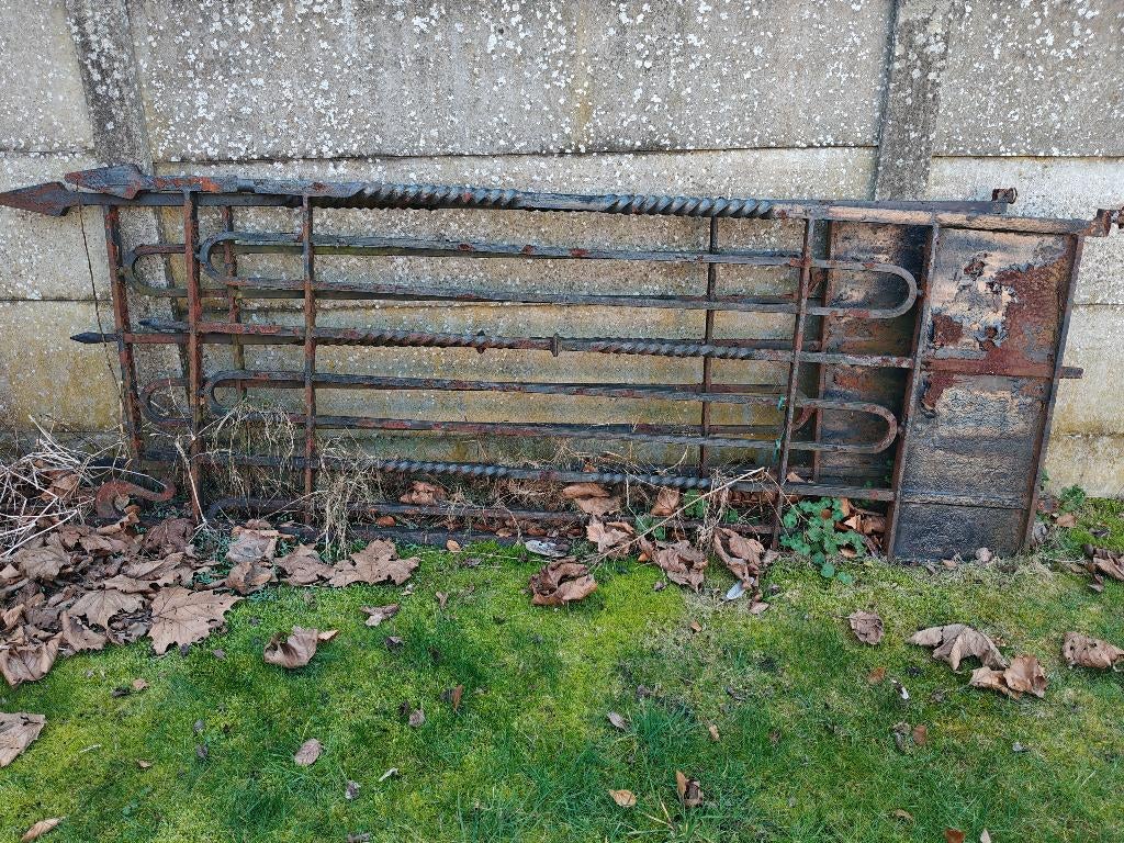 Smeedijzeren grote poort in 2 delen, Portail battant, 150 à 200 cm, Enlèvement, 200 cm ou plus