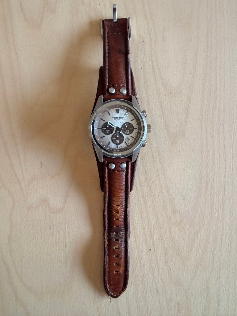 Horloge FOSSIL Coachman CH-2565, Montre-bracelet, Autres marques, Enlèvement ou Envoi, Cuir
