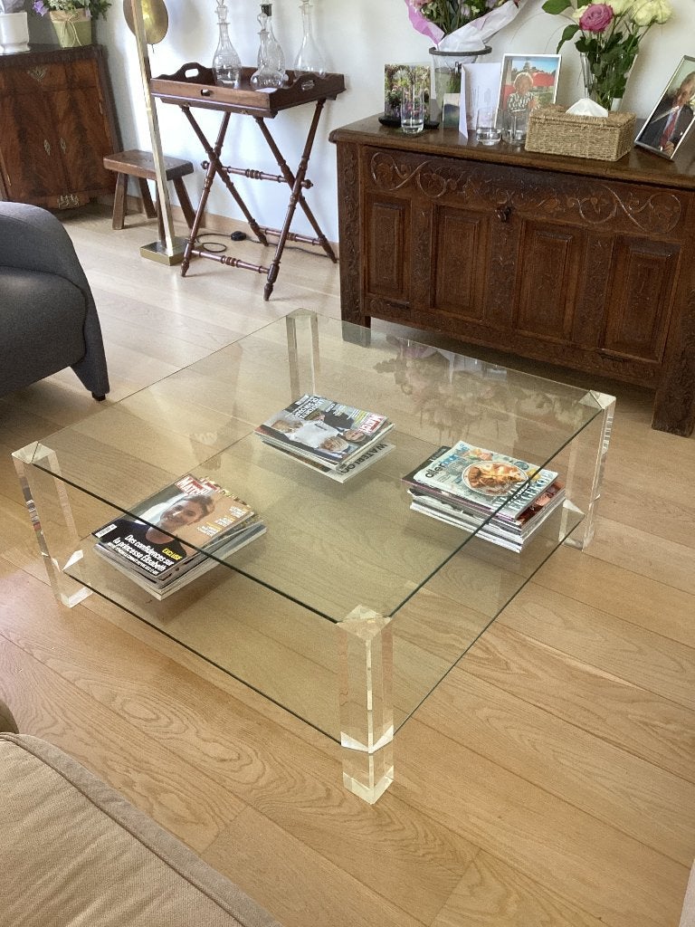 Table basse en verre - BOR design, BOR design 1990, 50 à 100 cm, Carré, Verre