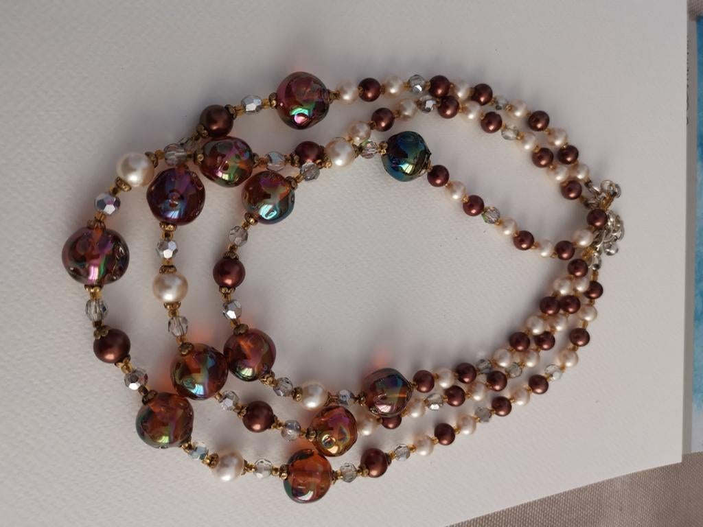 Vintage art deco, halssnoer met Murano glaskralen(1950), Enlèvement