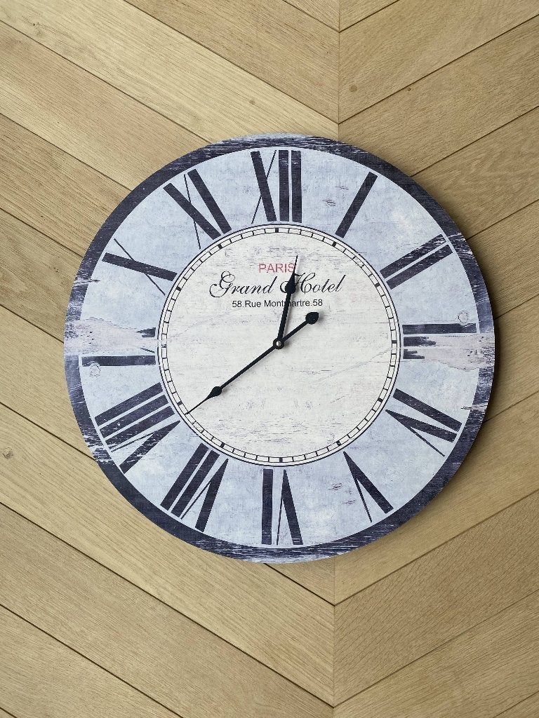 wandhorloge, diameter 60 cm, Ophalen, Wandklok, Landelijk, Analoog