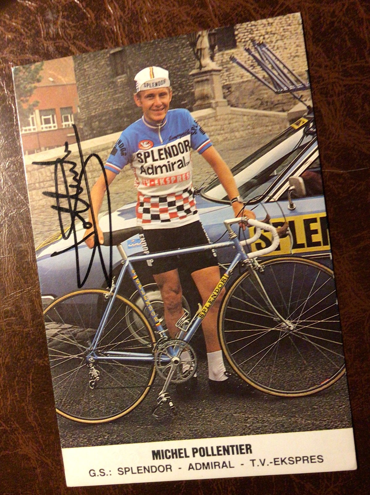 Wielerkaart team splendor michel pollentier signe, Ophalen of Verzenden