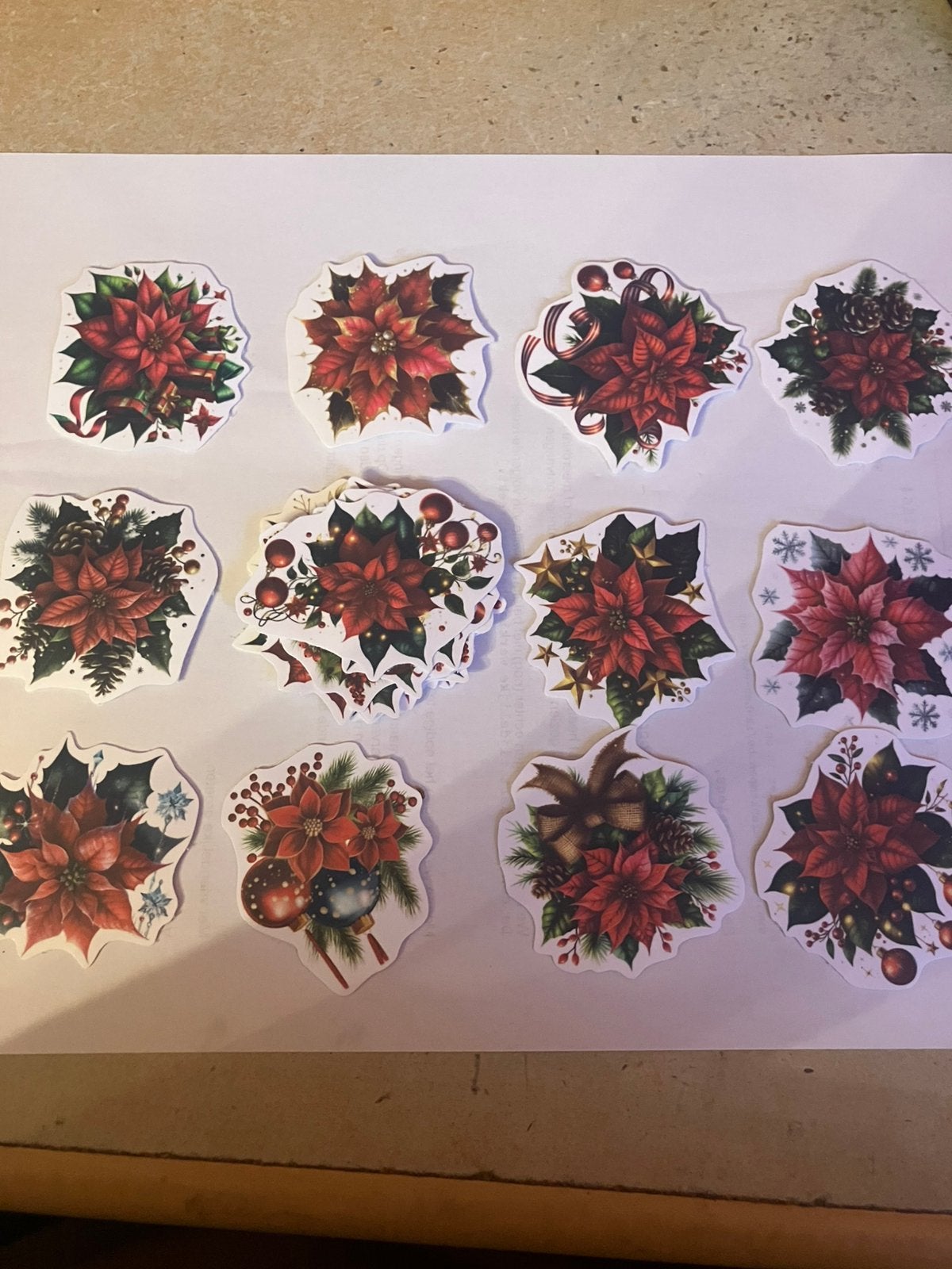 Scrapbooking 20 Stickers kerst bloemen, Hobby & Loisirs créatifs, Scrapbooking, Enlèvement, Neuf