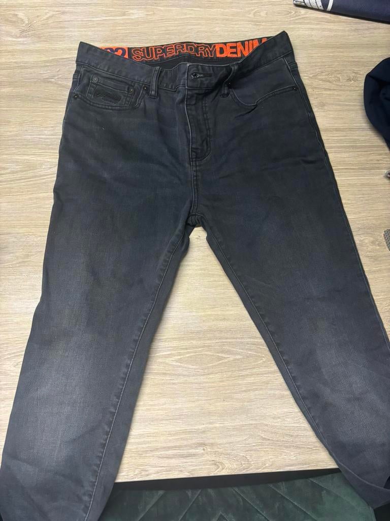 Superdry Travis 02 Skinny Jeans–W30 L32 Zwart/oranje details, Ophalen, Zo goed als nieuw, Maat 46 (S) of kleiner, Zwart