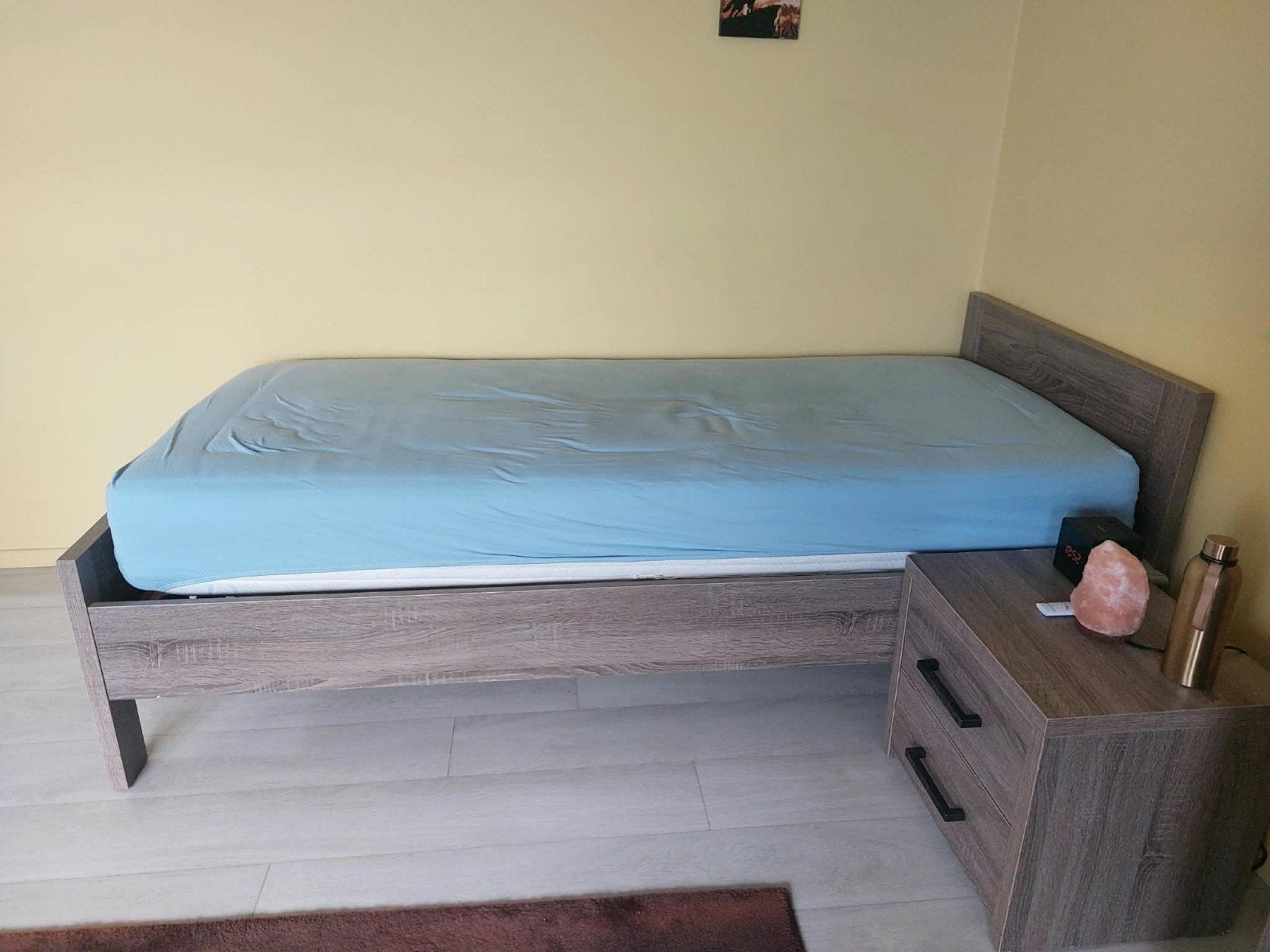 Bed+nachtkastje+Kast+Boekenrek+matras, Huis en Inrichting, Ophalen, Zo goed als nieuw, Eenpersoons