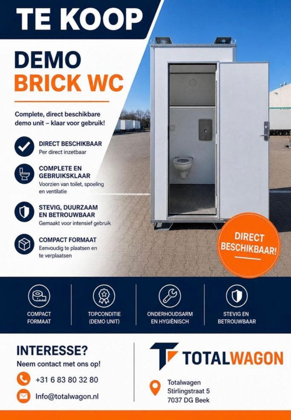 Te koop nieuwste model toiletbox Brick 2 types, Hobby en Vrije tijd, Feestartikelen | Verhuur, Ophalen, Zo goed als nieuw