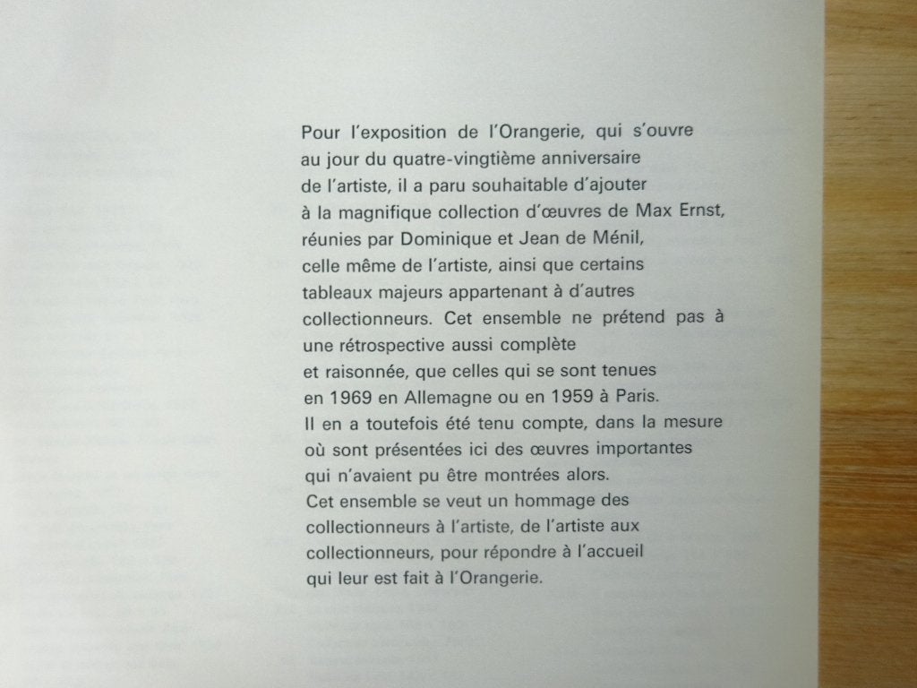 Max Ernst, 1971 Orangerie, Paris, Ophalen of Verzenden, Gelezen, Schilder- en Tekenkunst