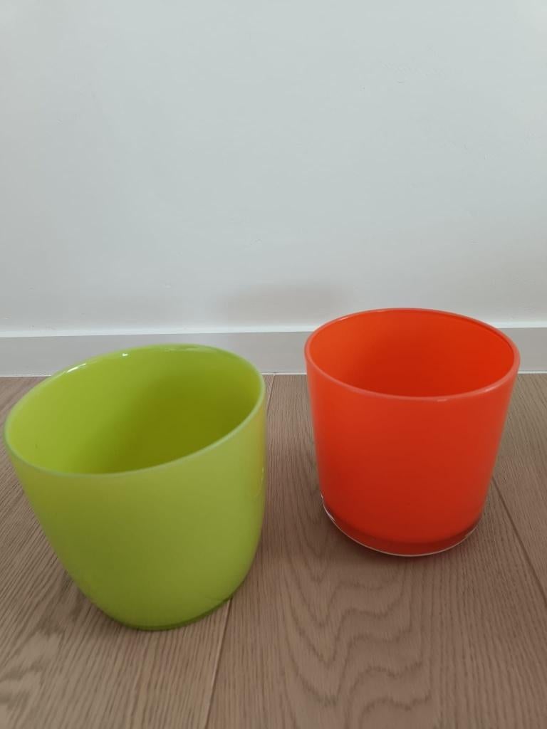 2 bloempotten, Moins de 25 cm, Comme neuf, Enlèvement, Moins de 40 cm