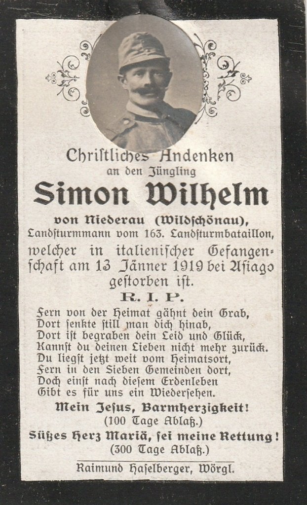Duitse gesneuvelde 1914/18 Simon Wilhelm, Collections, Images pieuses & Faire-part, Envoi