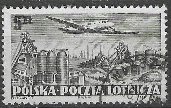 Polen 1952 - Yvert 31PA - Iliouchine en Staalfabrieken (ST), Verzenden, Polen, Gestempeld