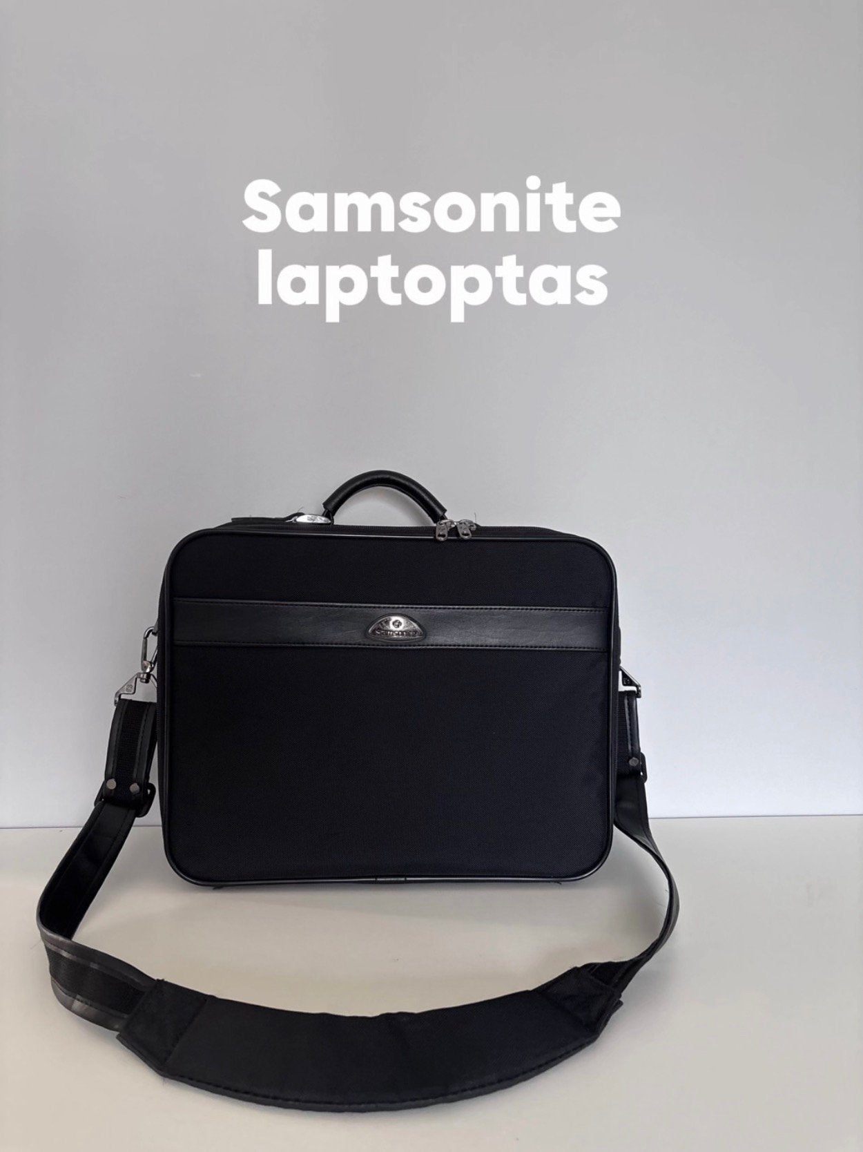Samsonite Laptoptas Zwart, Ophalen, Schouderband, Zo goed als nieuw, Schoudertas