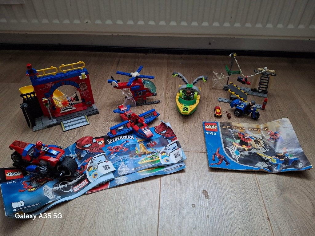 LEGO SPIDERMAN gros lot de vehicules et decor avec figurines, Enlèvement ou Envoi, Marvel, Lego, Ensemble complet