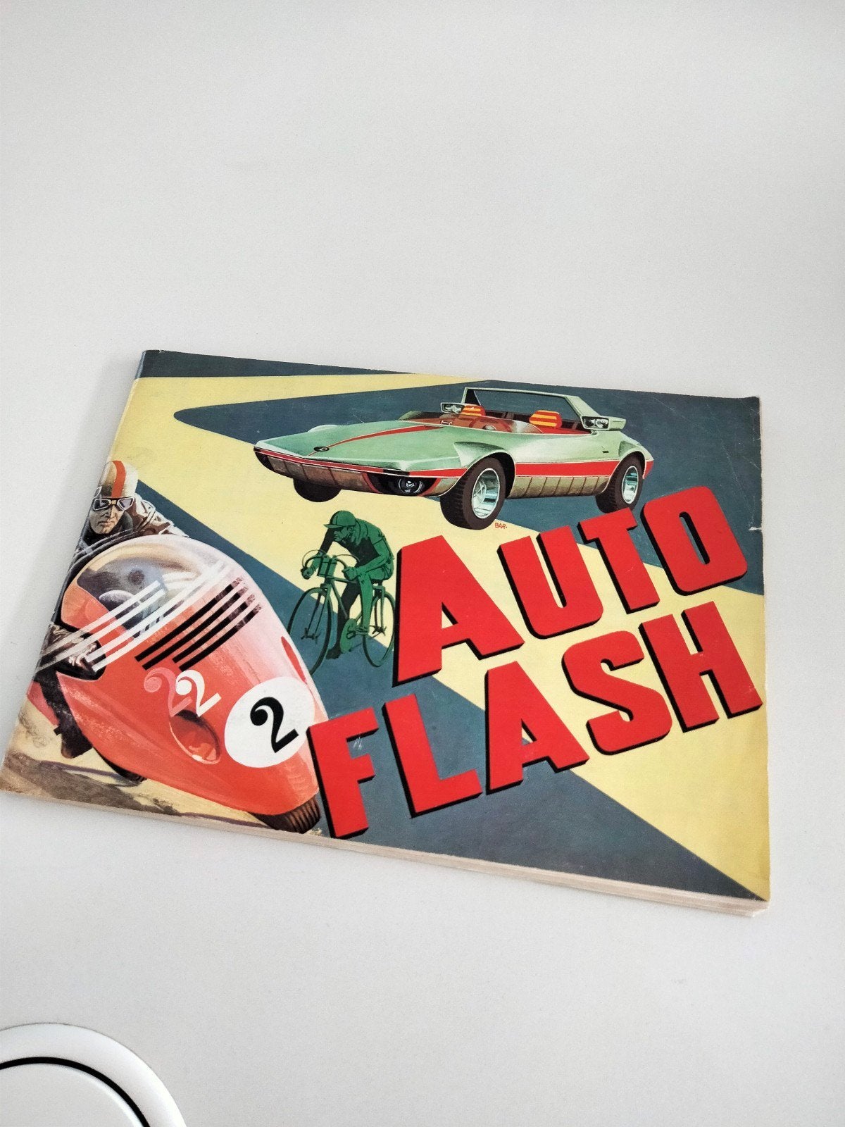 1972 vintage sticker boek Auto flash moto wielrennen auto, Ophalen of Verzenden