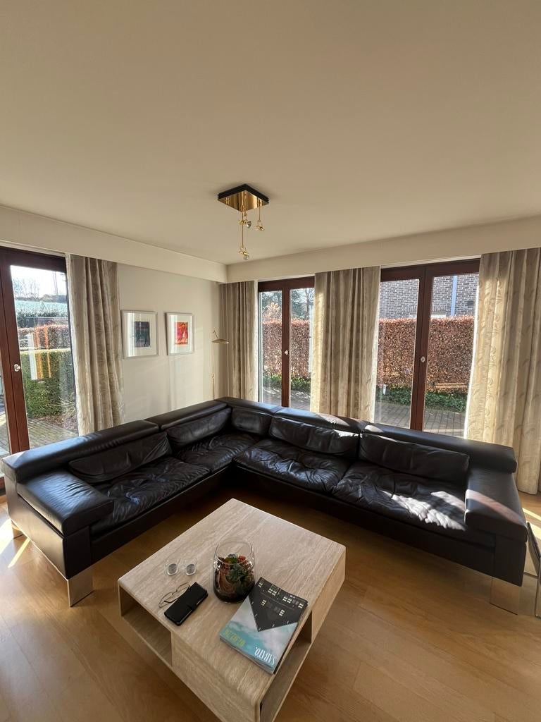 Jori Shiva Lederen Design Zetel - Hoek - Belgisch Design, Huis en Inrichting, Zetels | Zetels, Gebruikt, Hoekbank, Vierpersoons of meer