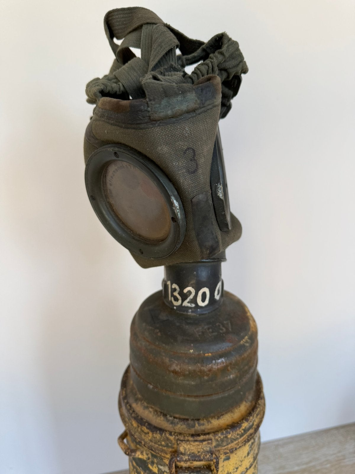 Duits camo gasmasker 1939, Verzamelen, Ophalen of Verzenden