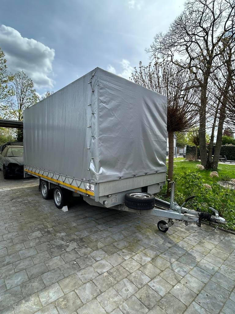 Eduard aanhangwagen met huif 4m op 2m, 2700kg, Ophalen, Zo goed als nieuw
