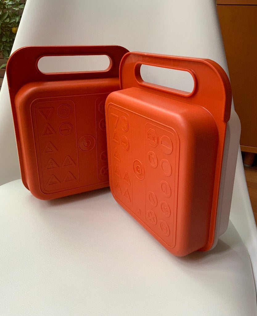 Valisettes à goûter vintage Tupperware orange années 70-80, Hermétique, Enlèvement ou Envoi, Boîte de conservation, Utilisé