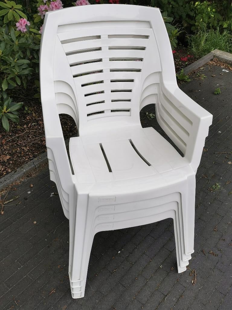 Set van 4 CURVER tuinstoelen, Tuin en Terras, Ophalen, Gebruikt, Kunststof, Stapelbaar