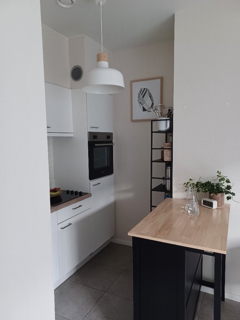 SoBuy Keukeneiland op wielen, 2 laden/2 legplanken, Ophalen, Gebruikt, Zwart, 50 tot 100 cm