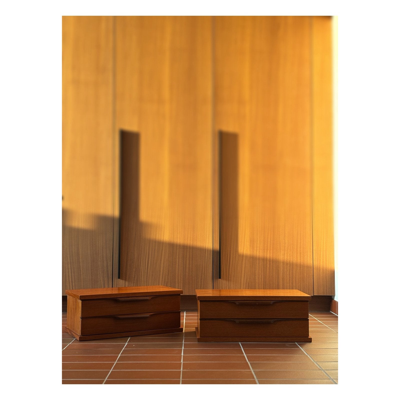 Vintage, Mid Century Modern, paar zwevende nachtkastjes, Ophalen of Verzenden
