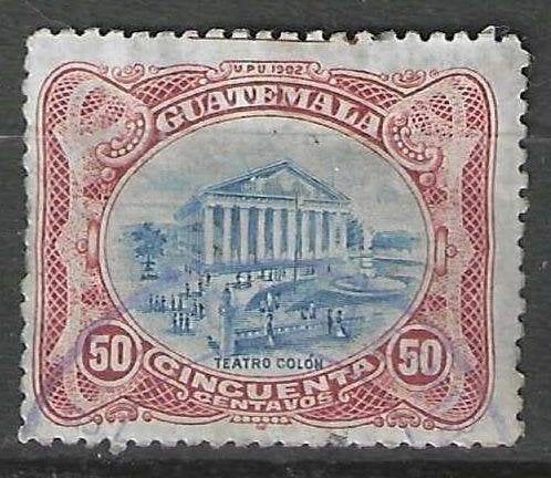 Guatemala 1902 - Yvert 126 - Teatro Colon - 50 s. (ST), Envoi, Affranchi