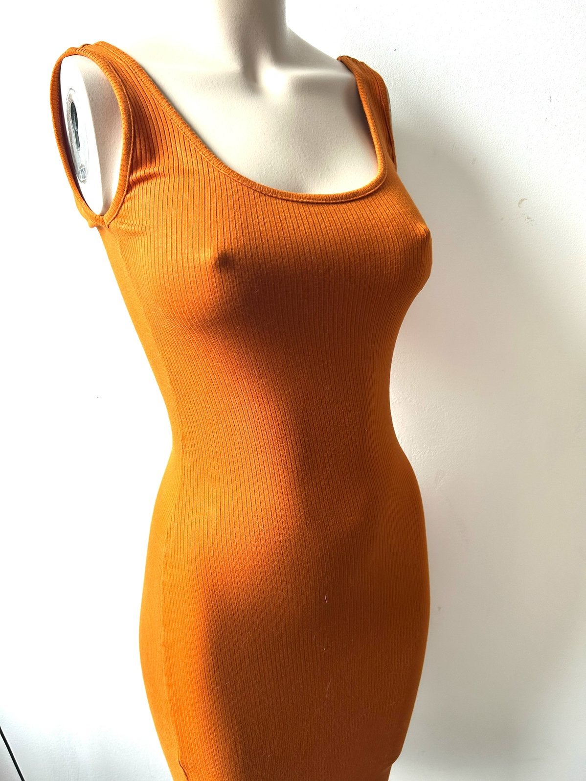 Robe moulante côtelée orange H&M taille S, Vêtements | Femmes, Robes, Enlèvement ou Envoi, Comme neuf, Taille 36 (S), Orange
