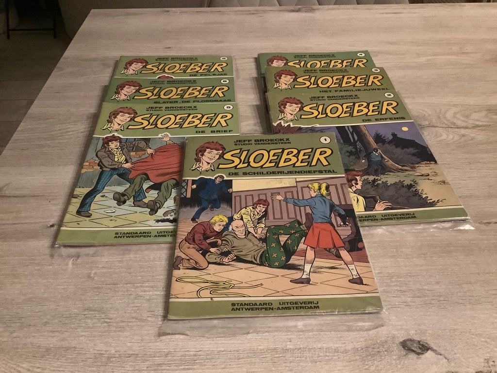 Sloeber verschillende strips (1976-1984), Boeken, Stripverhalen, Gelezen, Ophalen of Verzenden, Jeff Broeckx, Meerdere stripboeken
