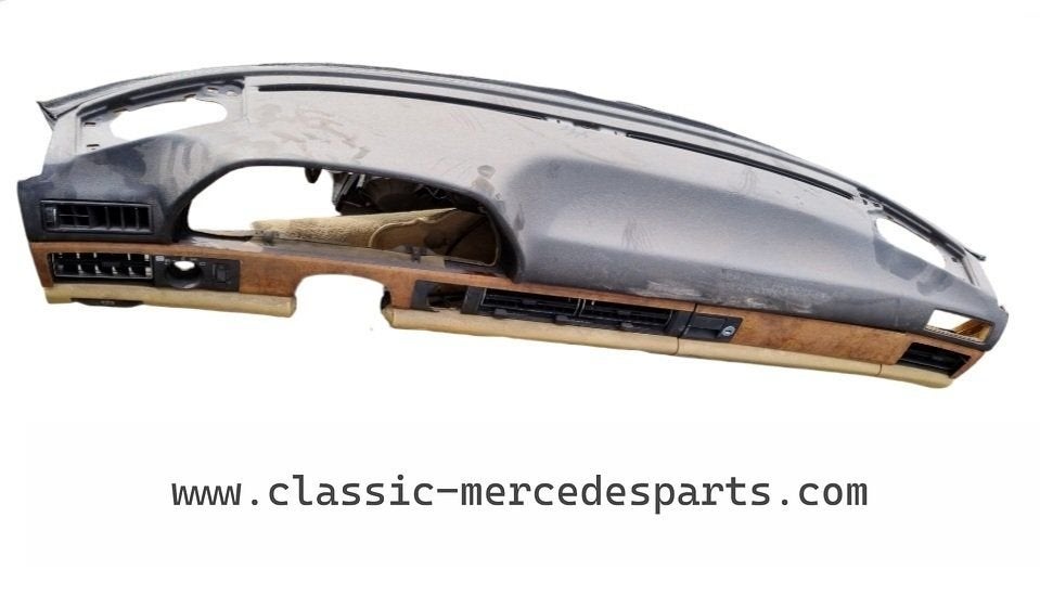 Dashboard Mercedes W126 Creme met wortelnotenhout afwerking, -, Enlèvement, Utilisé, -