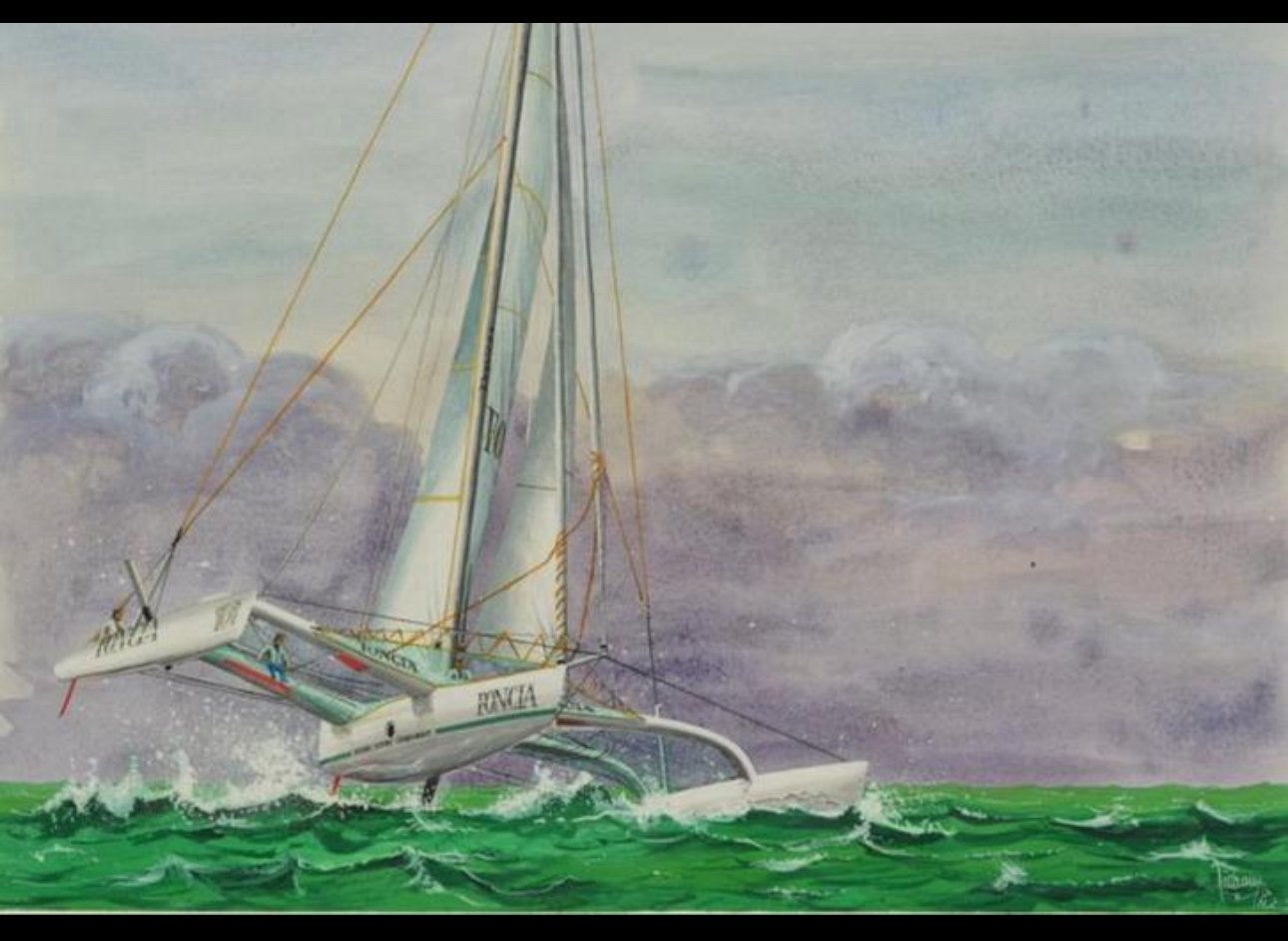 Foncia (schilderij) - Route du Rhum 2001 - Gouache en Aquare, Ophalen of Verzenden