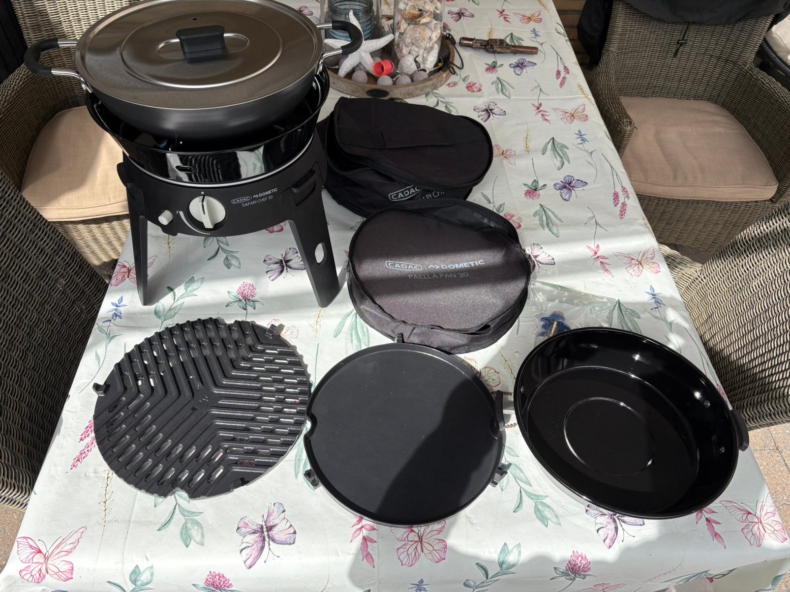 Cadac Dometic Safari Chef 30 Deluxe incl. Paellapan (nieuw!), Caravanes & Camping, Enlèvement, Comme neuf