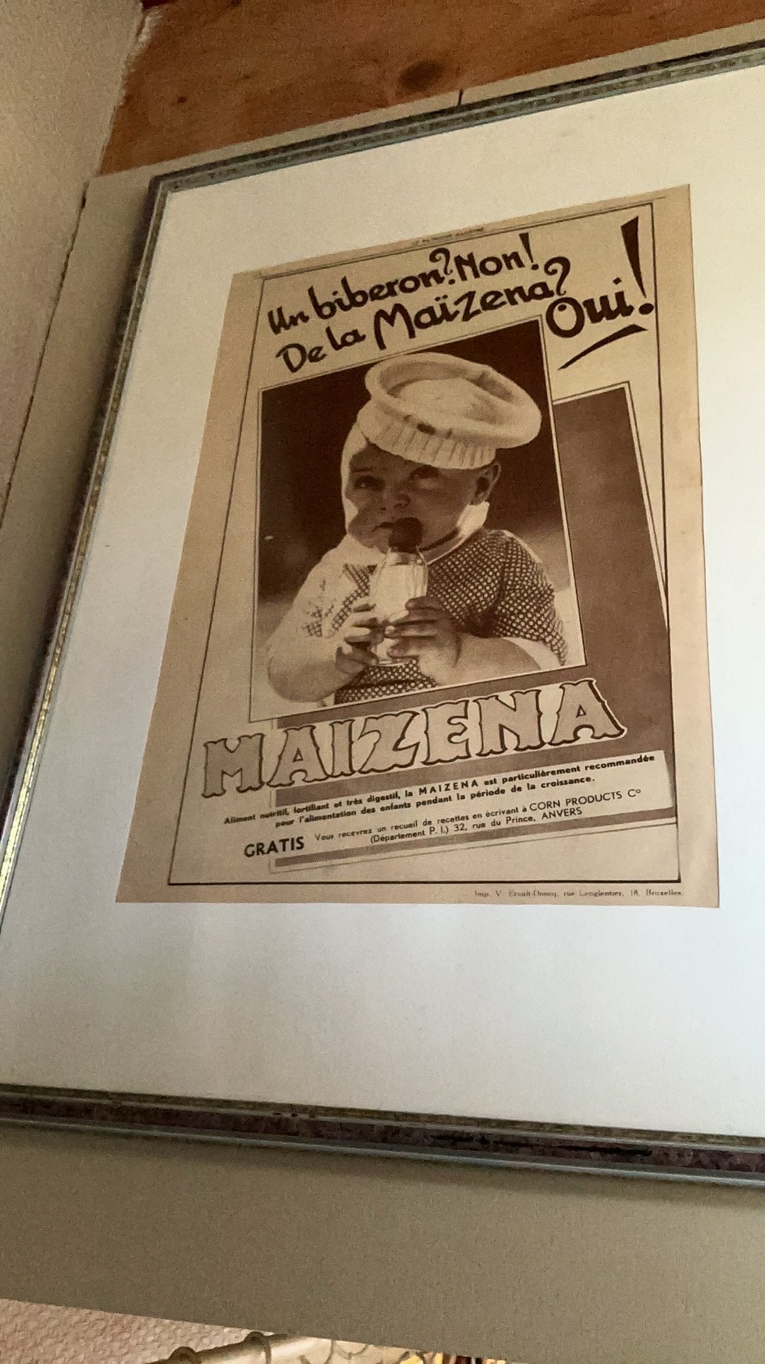 Maizena reclame origineel, Ophalen