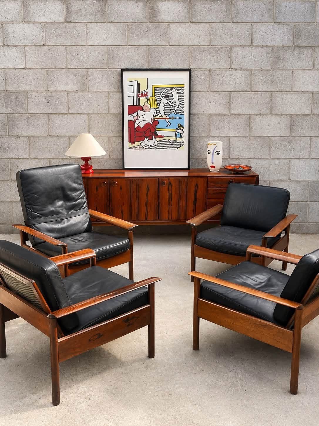 Fauteuils Gervan Belgium - Design Otto Hans Olsen, Maison & Meubles, Enlèvement, Utilisé, Bois