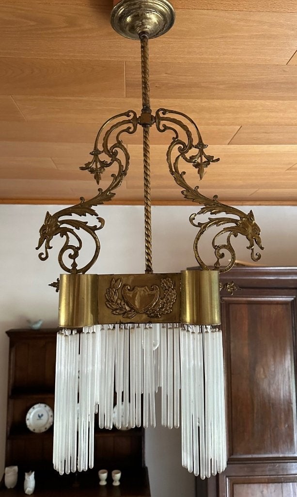 art deco luster lamp, Antiek en Kunst, Ophalen