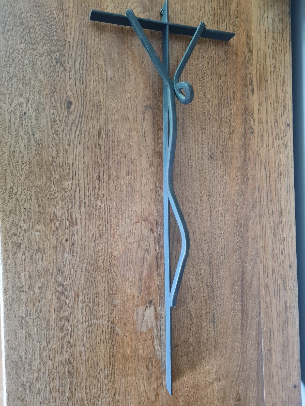 Metalen kruis met Christus, zwart, prima staat, Huis en Inrichting, Woonaccessoires | Schilderijen, Tekeningen en Foto's, Ophalen