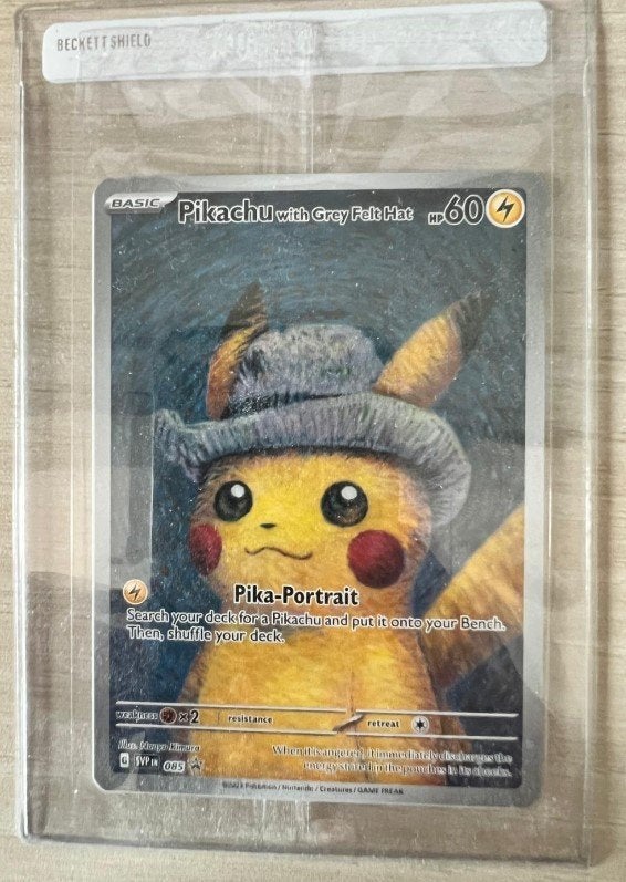 Pikachu with grey felt hat, Ophalen of Verzenden, Nieuw, Losse kaart, Foil