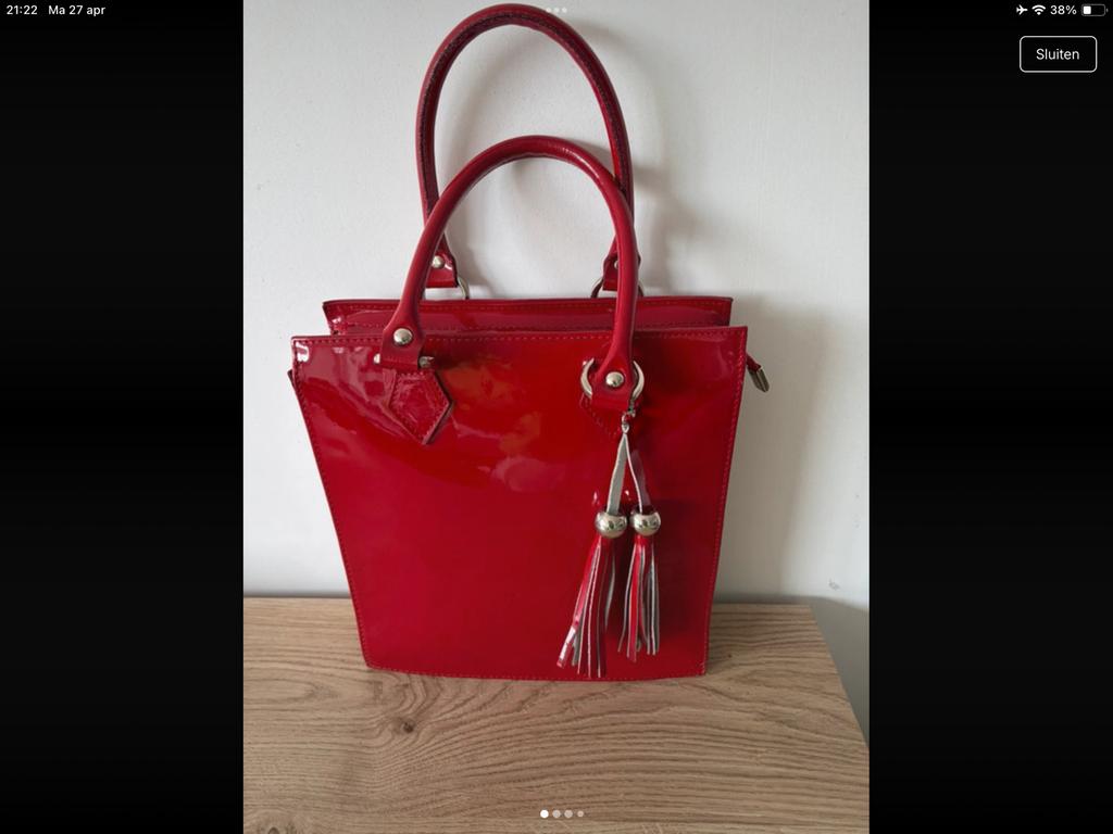 handtas rood, Handtassen en Accessoires, Tassen | Damestassen, Ophalen of Verzenden, Zo goed als nieuw, Rood, Handtas