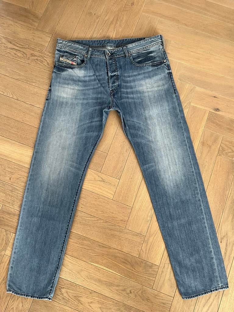 Diesel BUSTER broek jeans W38 L32 Regular Z.G.A.N, Ophalen of Verzenden, Zo goed als nieuw, Blauw, Overige jeansmaten