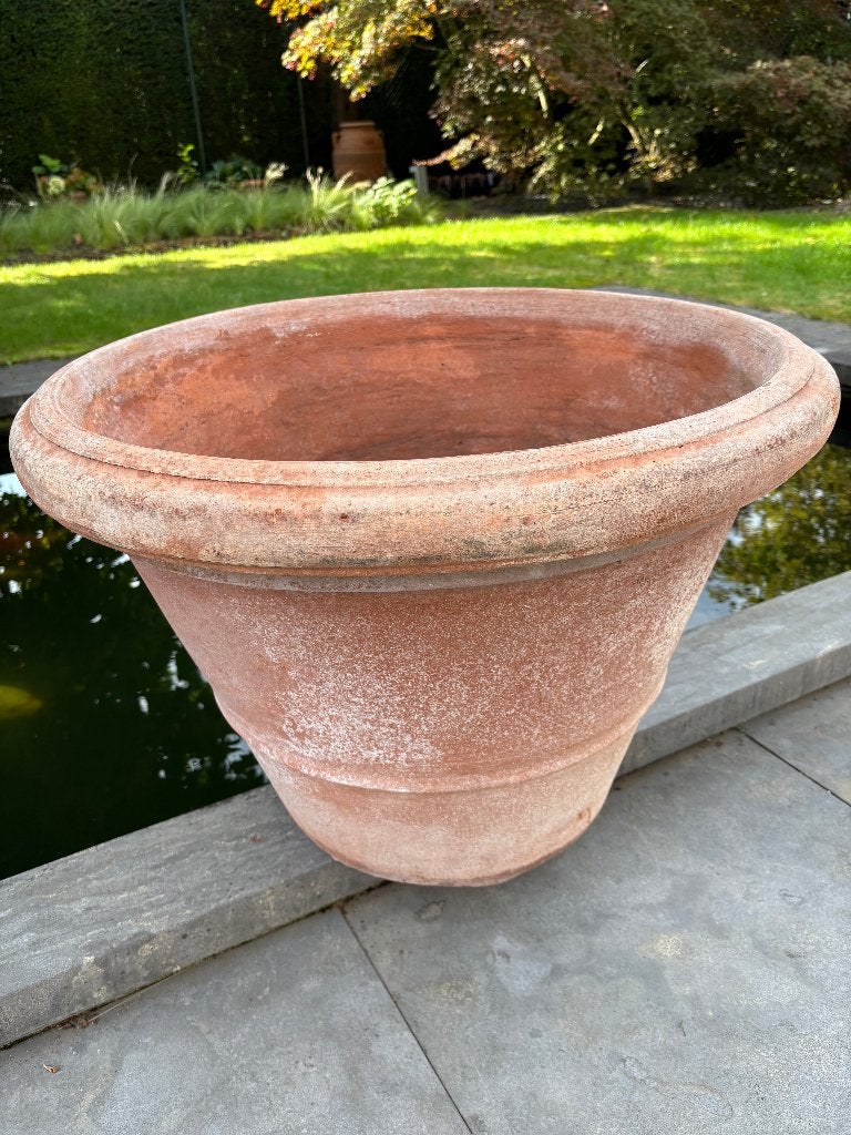 Magnifieke Hele Grote Ugo Poggi Impruneta TerracottaBloempot, Tuin en Terras, Ophalen, Gebruikt, 40 cm of meer, Rond