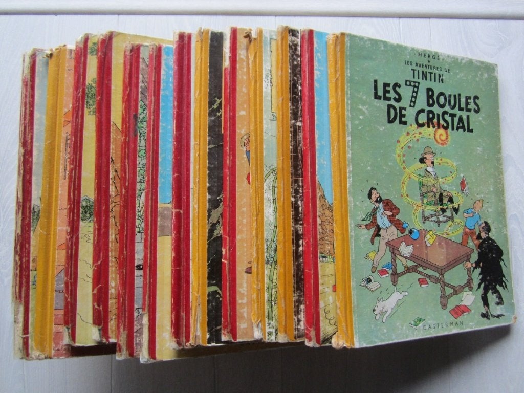 Lot de Tintin- années '50 - voir description, Livres, Plusieurs BD, Enlèvement ou Envoi, Utilisé, Hergé