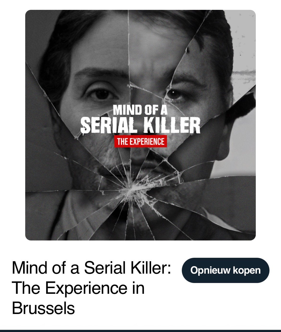 2 tickets mind of a serial killer 26/08 10u, Tickets & Billets