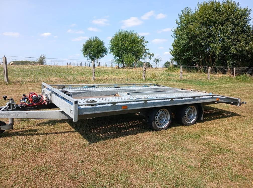 Platte aanhangwagen voor auto's, Auto diversen, Aanhangers en Bagagewagens, Ophalen, Zo goed als nieuw