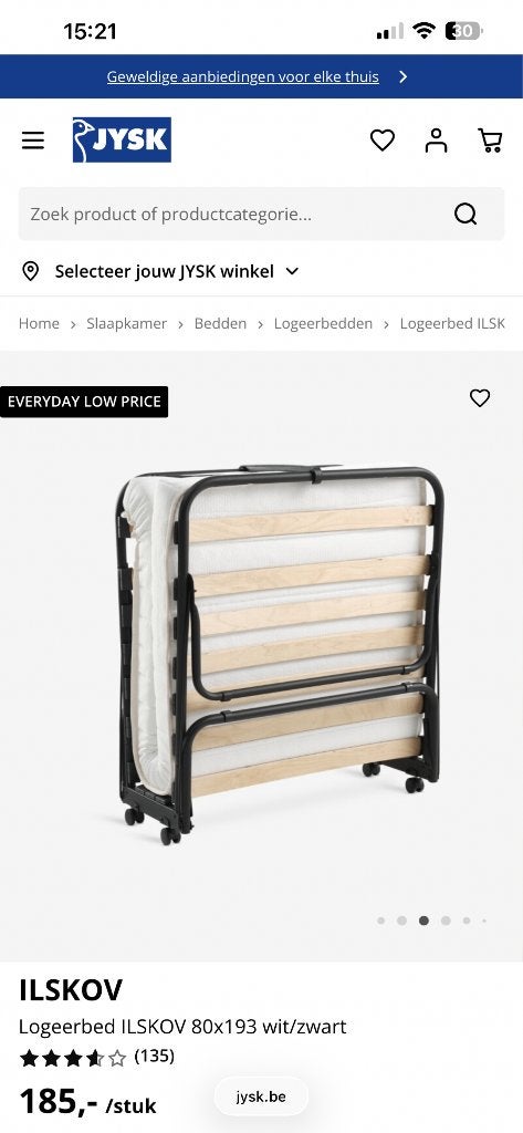 Logeerbed, Huis en Inrichting, Slaapkamer | Bedden, Ophalen, Eenpersoons, Zwart, Nieuw